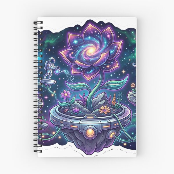 Item preview, Cosmic Garden — Astronaut Tending Galaxy Flower in Space Sticker designed and sold by RoyArt0.
