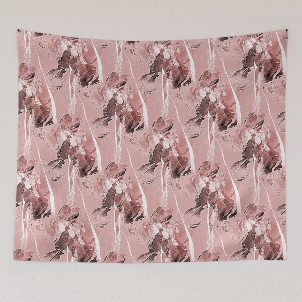 Item preview, Painterly Abstract Flowers on Pastel Peach designed and sold by Artistestella.
