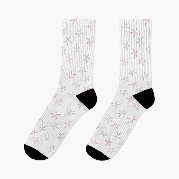 Item preview, satin flower - stitching lines - white pink designed and sold by Stephanie Fiona Design.
