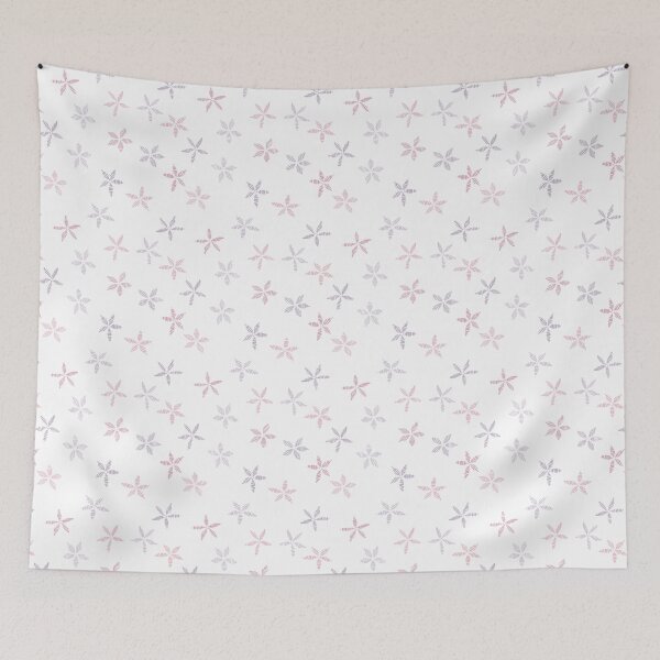 Item preview, satin flower - stitching lines - white pink designed and sold by Stephanie Fiona Design.