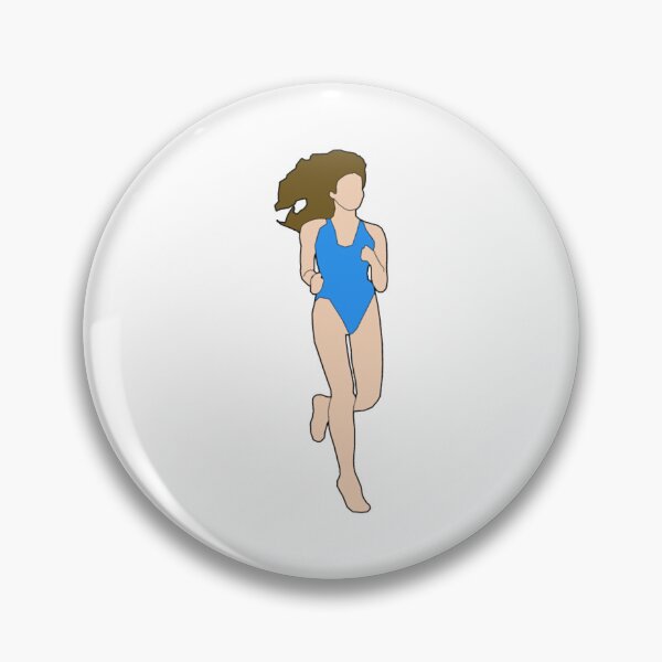 Item preview, Athletic Woman Jogging In Blue Swimsuit One Piece designed and sold by Johnstudioart.