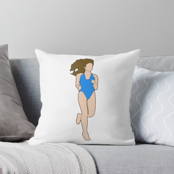 Item preview, Athletic Woman Jogging In Blue Swimsuit One Piece designed and sold by Johnstudioart.