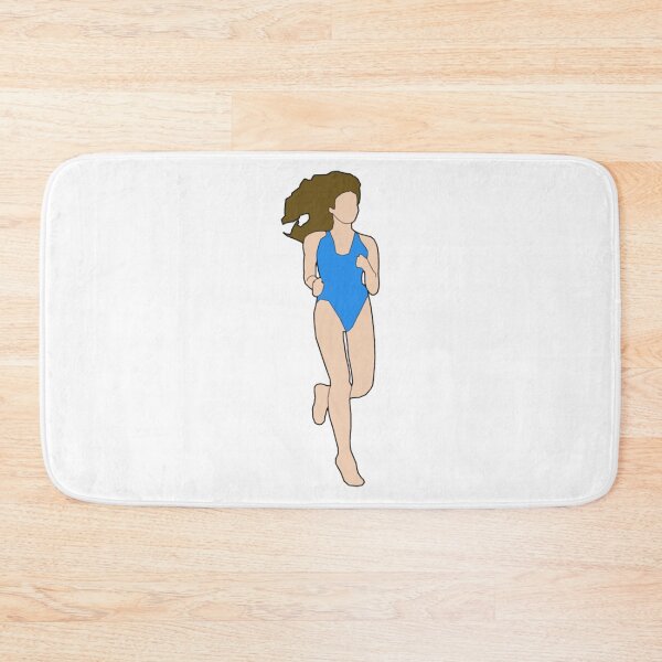 Item preview, Athletic Woman Jogging In Blue Swimsuit One Piece designed and sold by Johnstudioart.