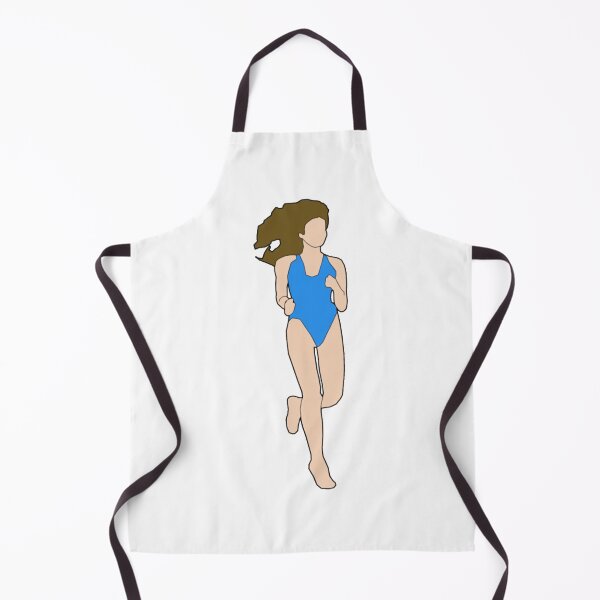 Item preview, Athletic Woman Jogging In Blue Swimsuit One Piece designed and sold by Johnstudioart.