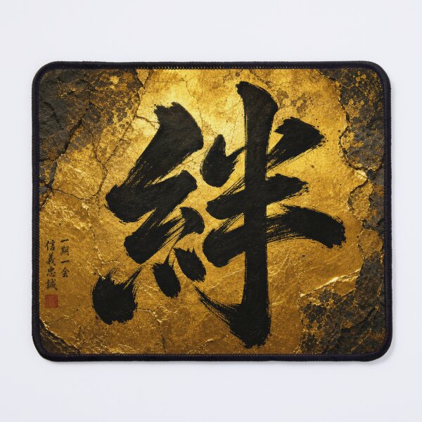 Item preview, Japanese Kanji “ Bond” Calligraphy on Gold Textured Background designed and sold by RhymeArc.