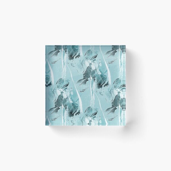 Item preview, Painterly Abstract Flowers on Pastel Teal designed and sold by Artistestella.