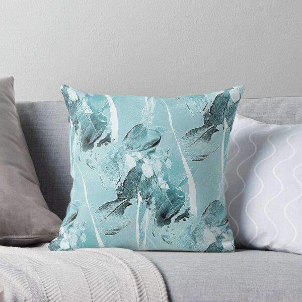 Item preview, Painterly Abstract Flowers on Pastel Teal designed and sold by Artistestella.