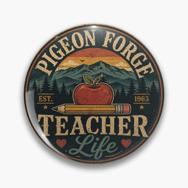 Item preview, Pigeon Forge Teacher Life Vintage Badge | Tennessee Teacher Retro Smoky Mountains designed and sold by Globalcitytees.