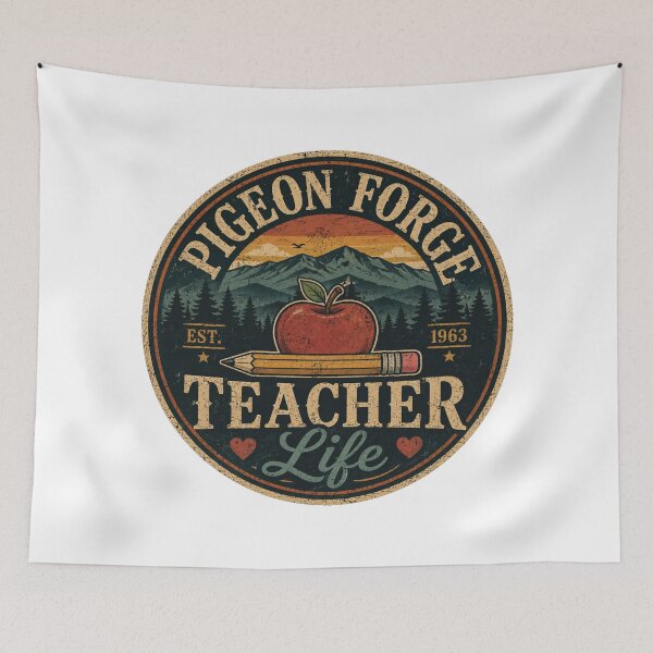 Item preview, Pigeon Forge Teacher Life Vintage Badge | Tennessee Teacher Retro Smoky Mountains designed and sold by Globalcitytees.