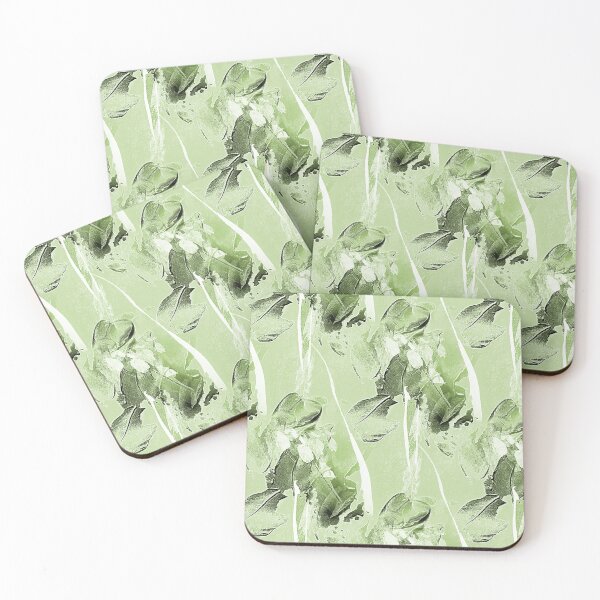 Item preview, Painterly Abstract Flowers on Pastel Green designed and sold by Artistestella.