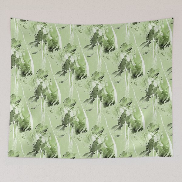 Item preview, Painterly Abstract Flowers on Pastel Green designed and sold by Artistestella.