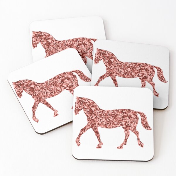 Item preview, Red Triangular Mosaic Trotting Horse Silhouette Design designed and sold by DymondDesigns.