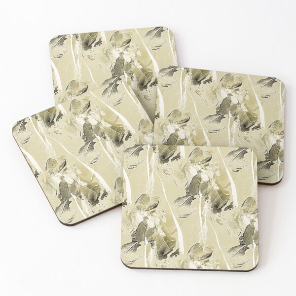 Item preview, Painterly Abstract Flowers on Pastel Beige designed and sold by Artistestella.