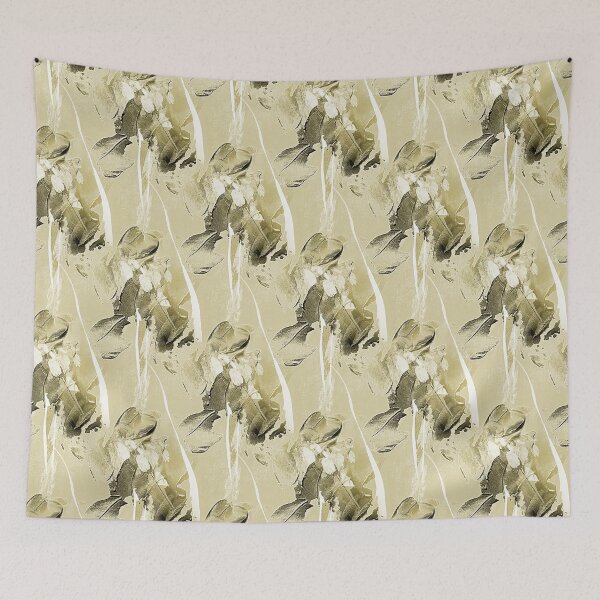 Item preview, Painterly Abstract Flowers on Pastel Beige designed and sold by Artistestella.