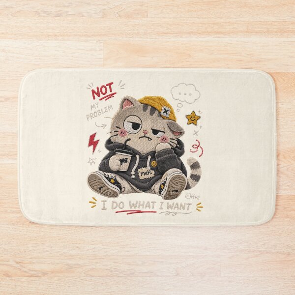 Item preview, Not My Problem Funny Sarcastic Kawaii Cat designed and sold by 0606PM.