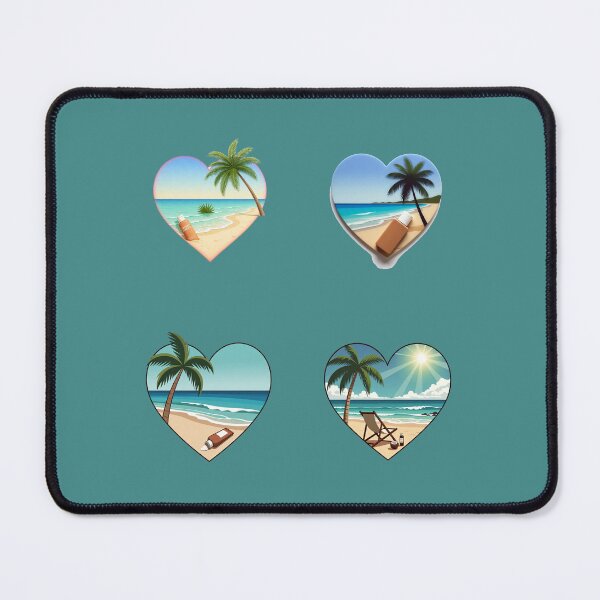 Item preview, Retro Beach Love Hearts with Palm Tree and Suntan Lotion designed and sold by Beachy.