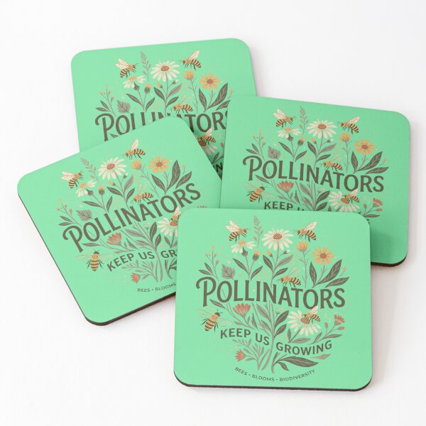 Item preview, Pollinators Keep Us Growing | Bee Botanical Nature Artwork designed and sold by Amr Darwish Graphic designer.