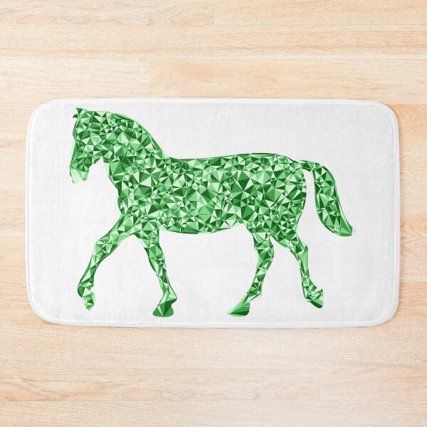 Item preview, Trotting Horse Green Triangular Mosaic Silhouette Design designed and sold by DymondDesigns.