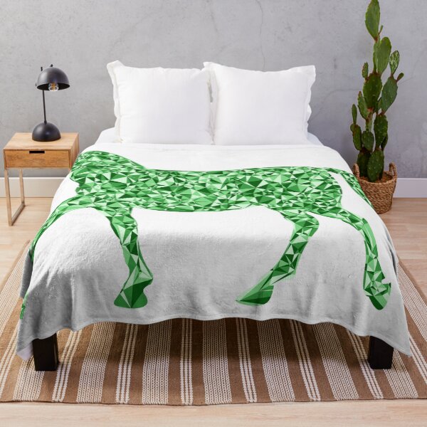 Item preview, Green Triangular Mosaic Trotting Horse Silhouette Design designed and sold by DymondDesigns.