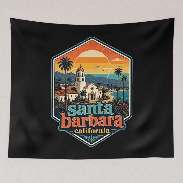 Item preview, Santa Barbara California Retro designed and sold by TomFrontierArt.