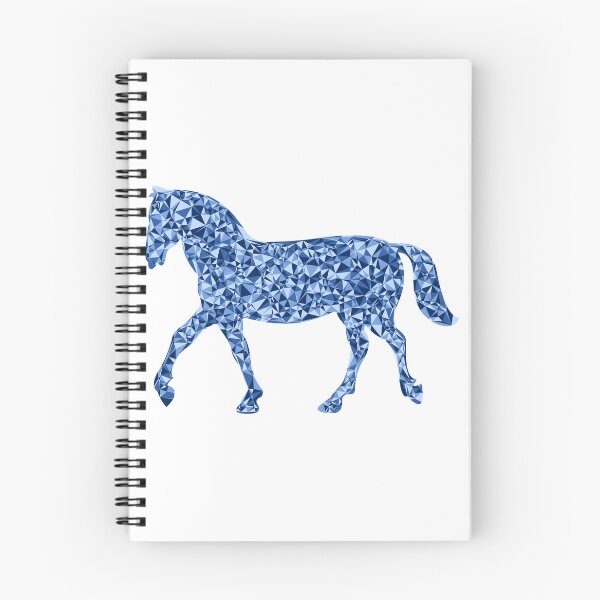 Item preview, Blue Triangular Mosaic Trotting Horse Silhouette Design designed and sold by DymondDesigns.