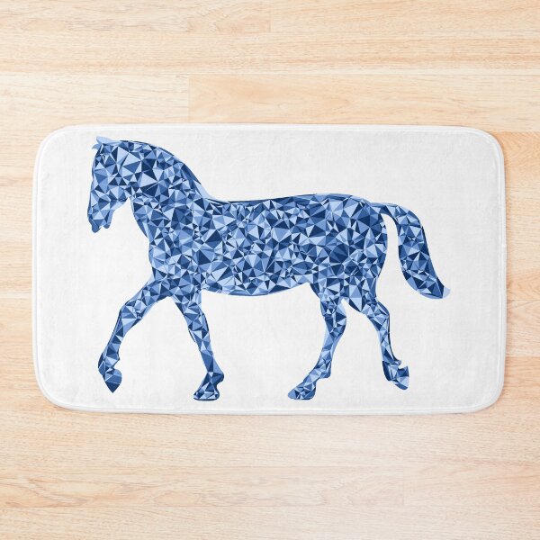 Item preview, Trotting Horse Blue Triangular Mosaic Silhouette Design designed and sold by DymondDesigns.