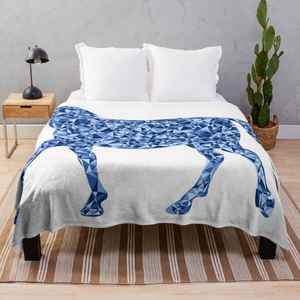 Item preview, Blue Triangular Mosaic Trotting Horse Silhouette Design designed and sold by DymondDesigns.