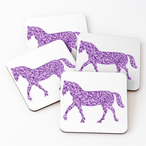 Item preview, Purple Triangular Mosaic Trotting Horse Silhouette Design designed and sold by DymondDesigns.