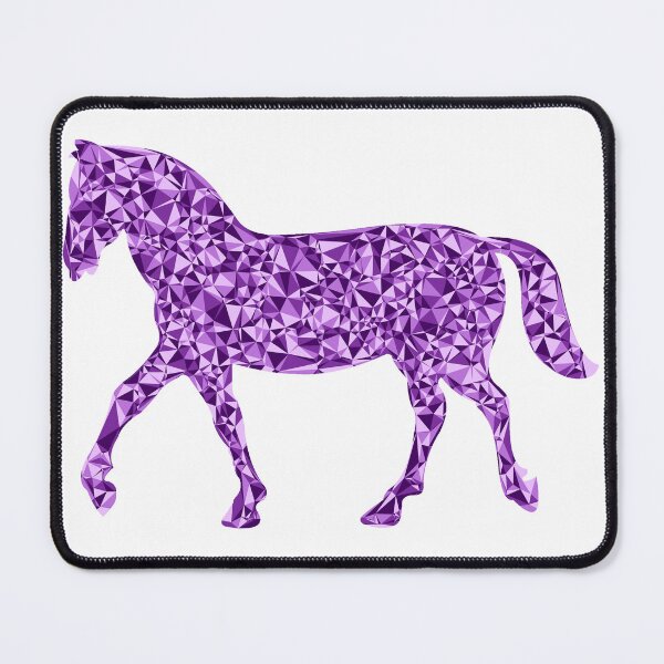 Item preview, Purple Triangular Mosaic Trotting Horse Silhouette Design designed and sold by DymondDesigns.