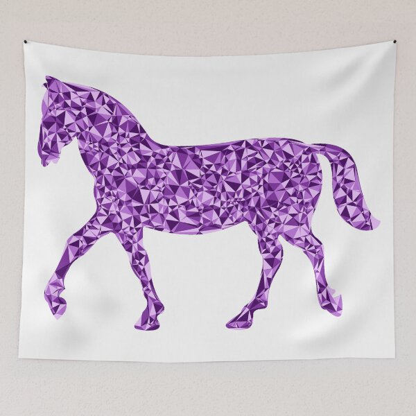 Item preview, Purple Triangular Mosaic Trotting Horse Silhouette Design designed and sold by DymondDesigns.