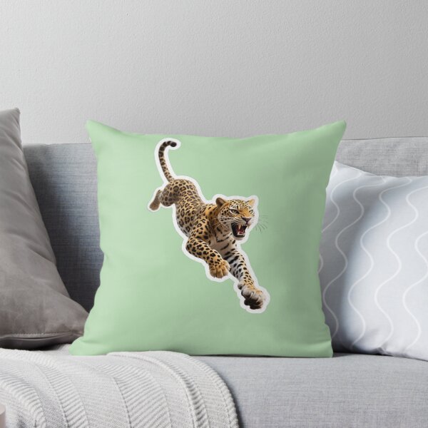 Item preview, Leaping Leopard Fierce Predator Sticker Art designed and sold by carestazafeli.