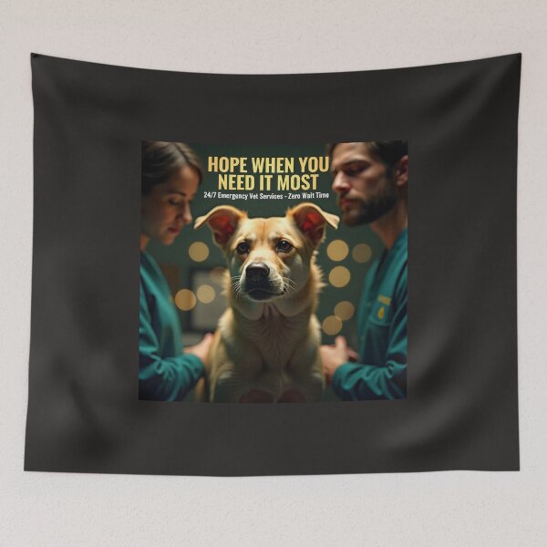 Item preview, Hope When You Need It Most Vet Poster: 24-7 Surgical Dog Hospital Canvas designed and sold by Creative-RE.
