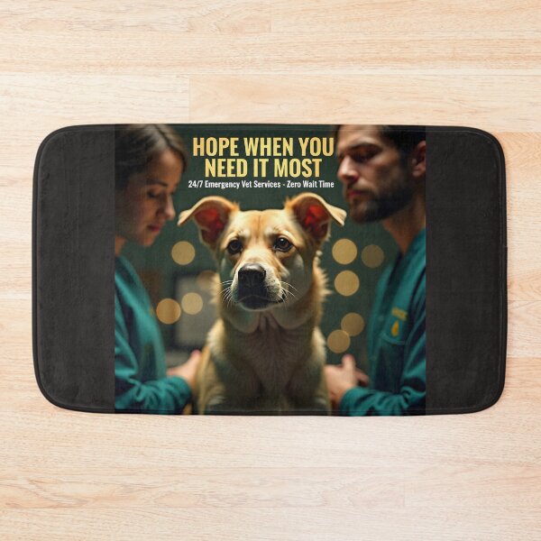 Item preview, Hope When You Need It Most Vet Poster: 24-7 Surgical Dog Hospital Canvas designed and sold by Creative-RE.