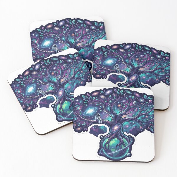 Item preview, Cosmic Tree of Life — Galaxy Branches Rooted in Earth Sticker designed and sold by RoyArt0.