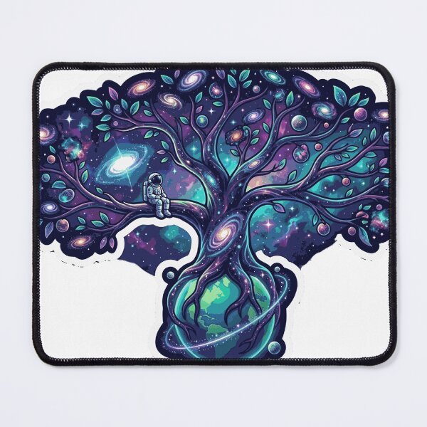 Item preview, Cosmic Tree of Life — Galaxy Branches Rooted in Earth Sticker designed and sold by RoyArt0.