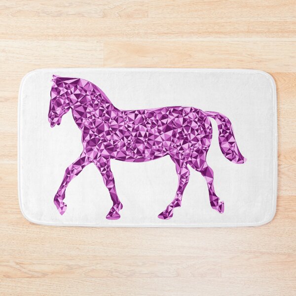 Item preview, Pink Triangular Mosaic Trotting Horse Silhouette Design designed and sold by DymondDesigns.