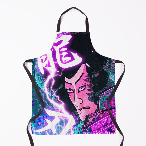 Item preview, Samurai Dragon Blade Illustration | Japanese Ukiyo-e Neon City | Hokusai-inspired designed and sold by RhymeArc.