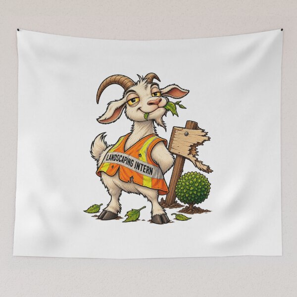 Item preview, Landscaping Intern Goat designed and sold by Concrete Coffee Studio.