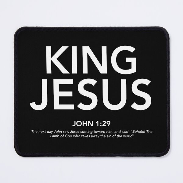 Item preview, English - King Jesus John 1:29 White Text designed and sold by Believe-Jesus.