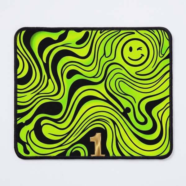 Item preview, Trippy Neon Lime Green Liquid Marble Acid Techno Rave Smiley designed and sold by raedattia.