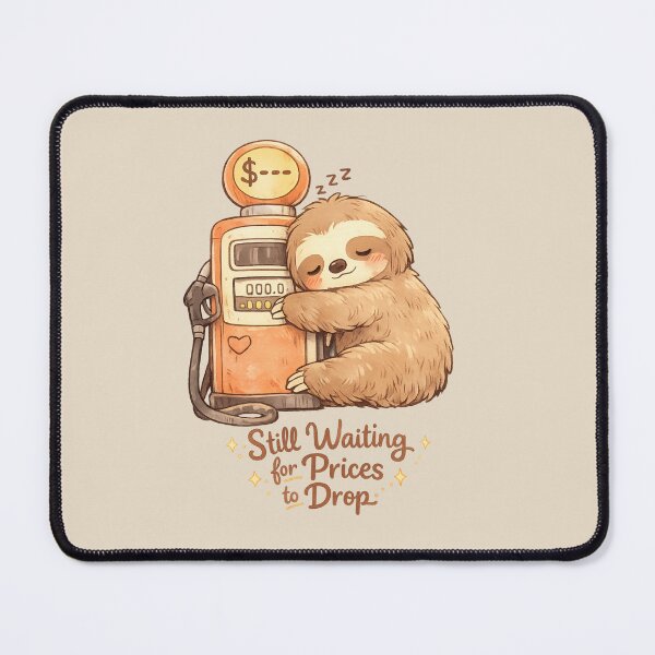Item preview, Cute Sloth Fuel Price Crisis | Kawaii Still Waiting for Prices to Drop designed and sold by Moons Studio.