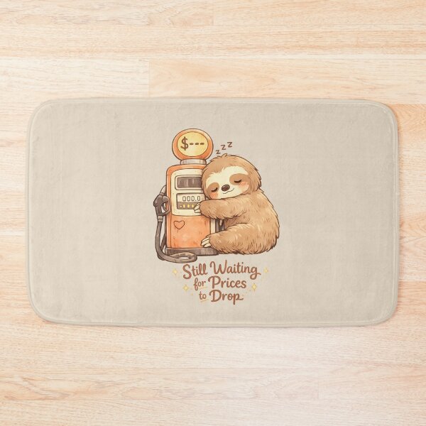 Item preview, Cute Sloth Fuel Price Crisis | Kawaii Still Waiting for Prices to Drop designed and sold by Moons Studio.