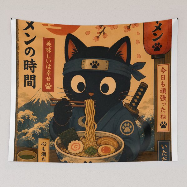 Item preview, Ramen Ninja Black Cat designed and sold by SchultzWaltons.