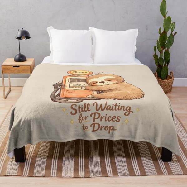 Item preview, Cute Sloth Fuel Price Crisis | Kawaii Still Waiting for Prices to Drop designed and sold by Moons Studio.
