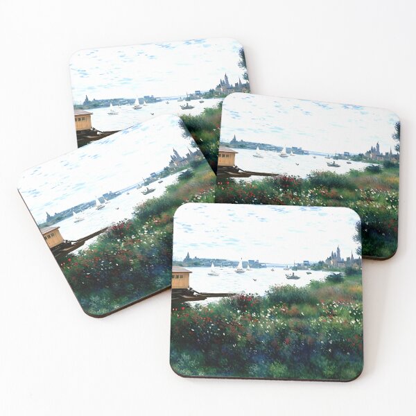 Item preview, Riverbank at Argenteuil: A Luminous Impressionist Landscape designed and sold by artdesignsnow.