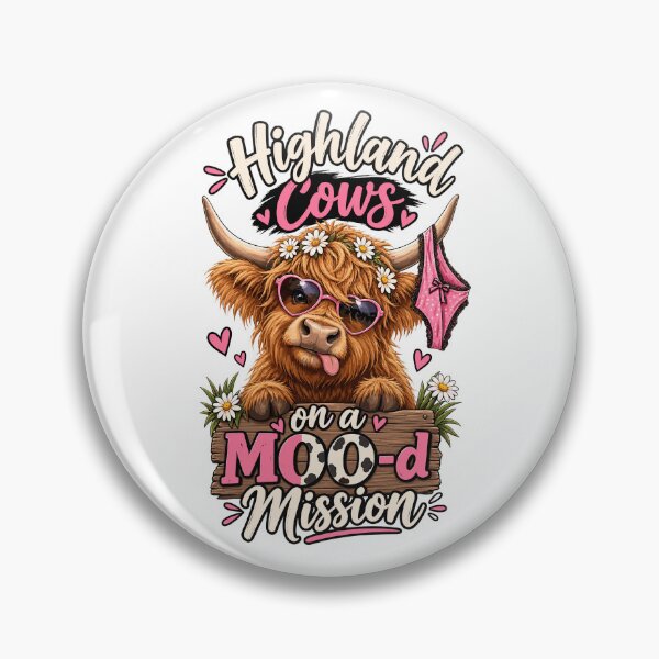 Item preview, Highland Cows on a Moo-d Mission Funny Cow Lover designed and sold by ZIGLWORKS.