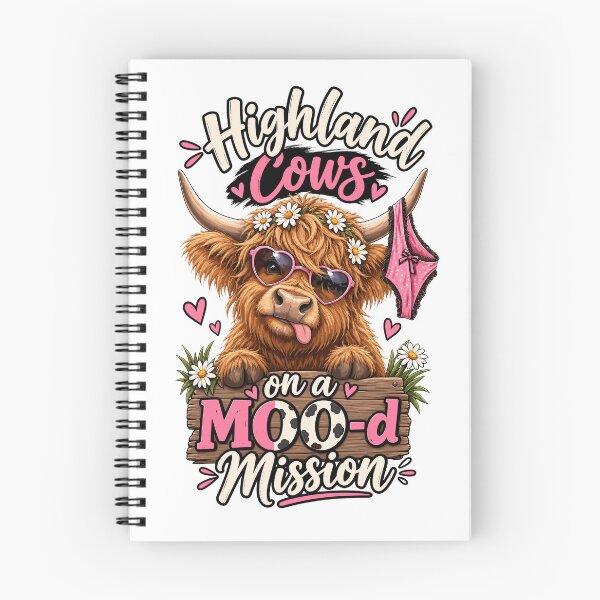 Item preview, Highland Cows on a Moo-d Mission Funny Cow Lover designed and sold by ZIGLWORKS.