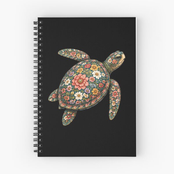 Item preview, Swimming Floral Turtle | Ocean Floral Art Collection designed and sold by Zaru Art Studio.