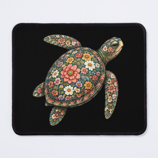 Item preview, Swimming Floral Turtle | Ocean Floral Art Collection designed and sold by Zaru Art Studio.