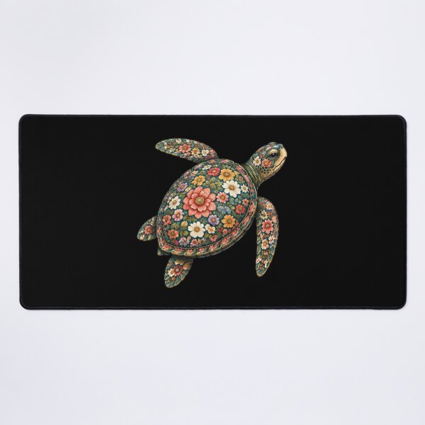 Item preview, Swimming Floral Turtle | Ocean Floral Art Collection designed and sold by Zaru Art Studio.